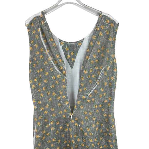 Cotélac France Floral Sheath Dress Botanical Sleeveless Prairie Coquette Sz 2 - Picture 12 of 16